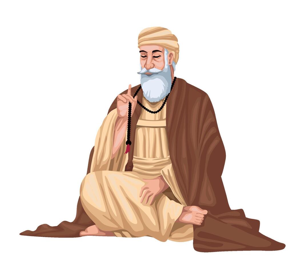 guru nanak jayanti saint illustration isolated vector