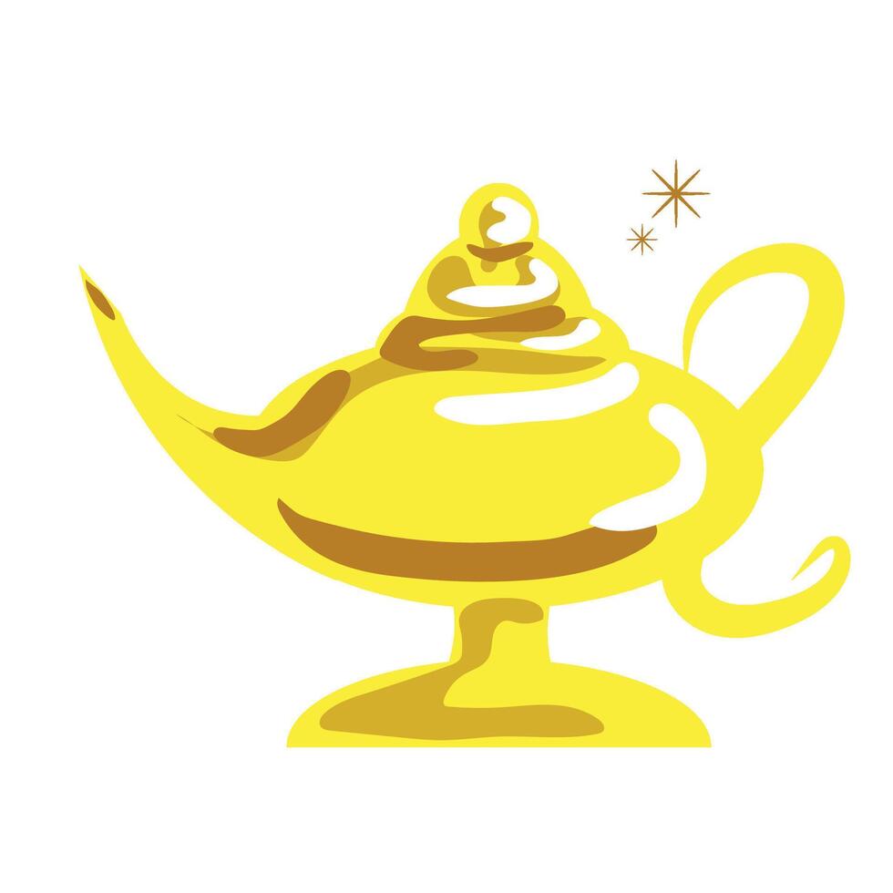 magic genie lamp traditional icon isolated vector