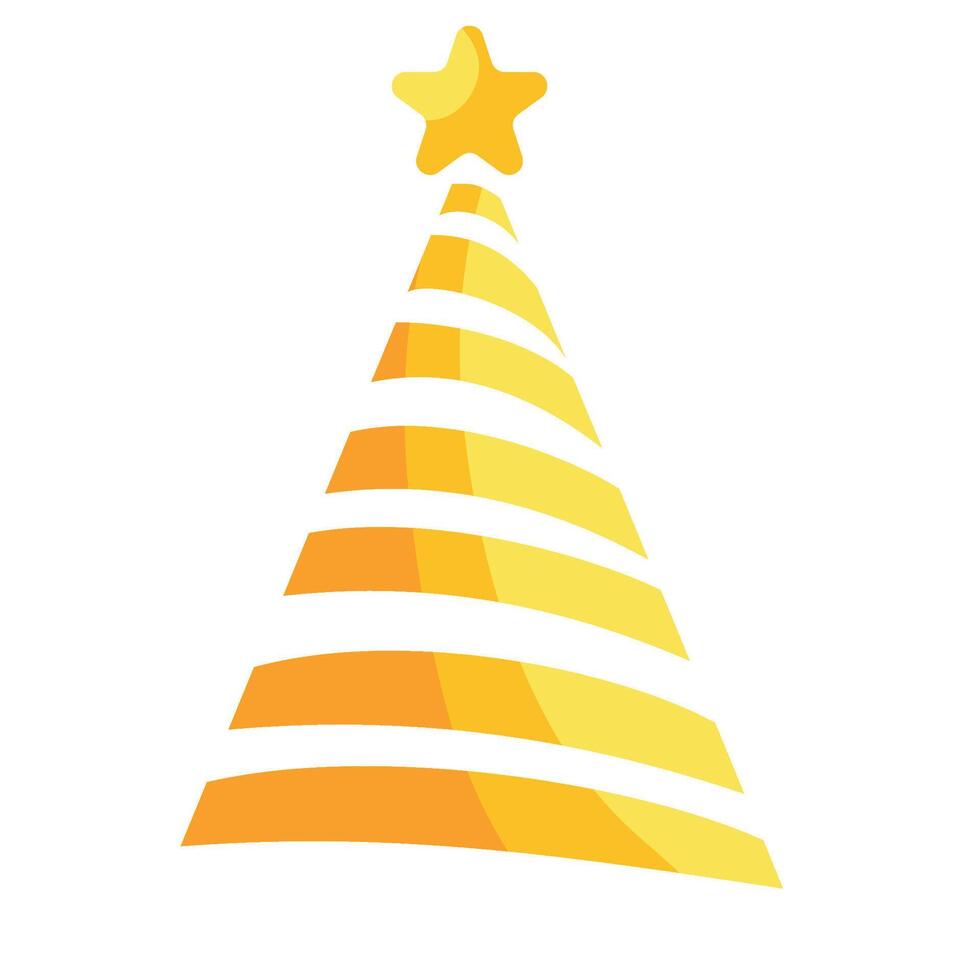 christmas golden tree glowing isolated illustration vector