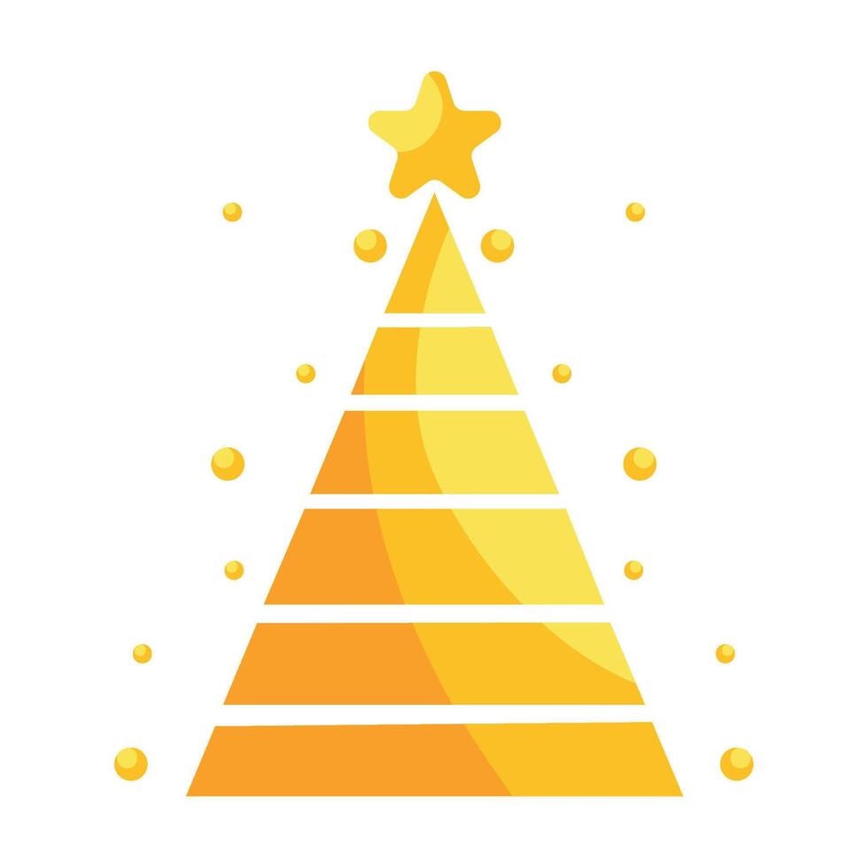christmas golden tree isolated design illustration vector