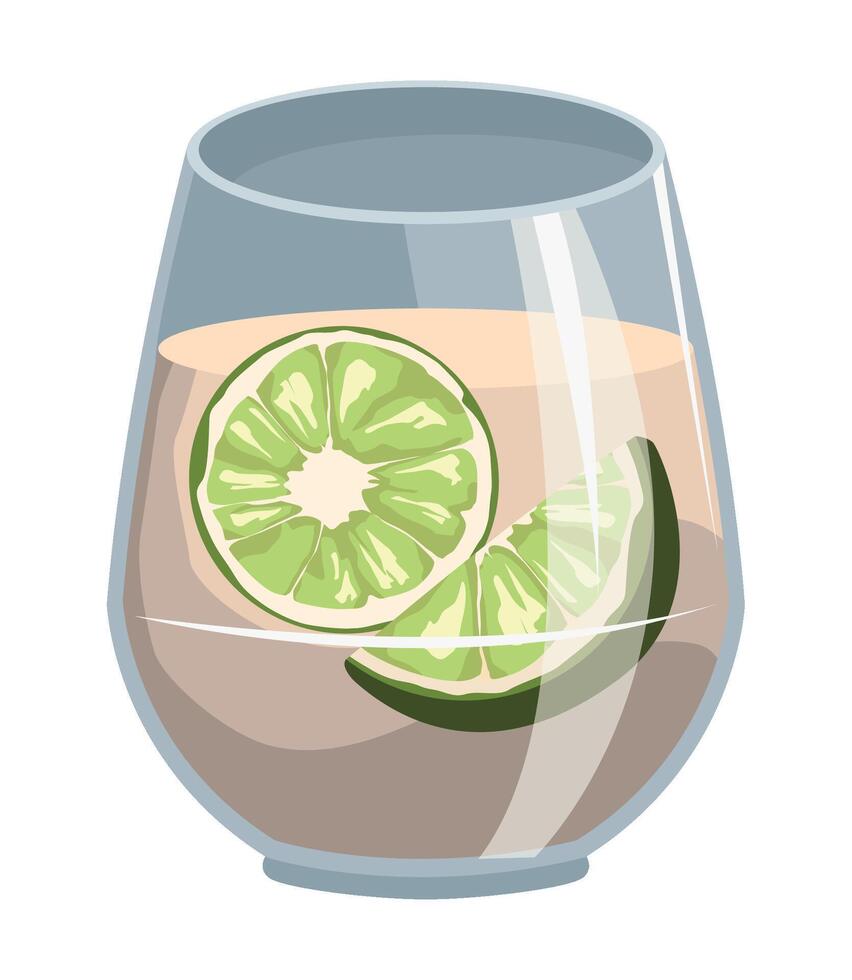 fruit drink with slice lemon icon isolated vector