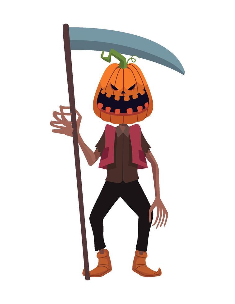 halloween character pumpkin illustration isolated vector