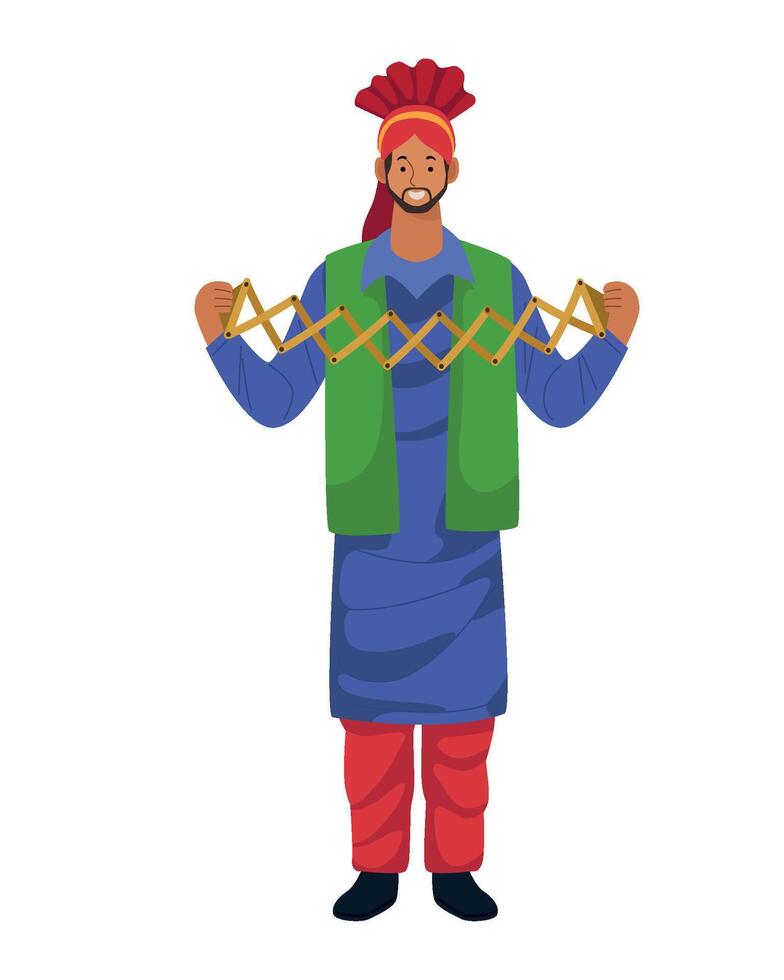baisakhi man with instrument illustration vector