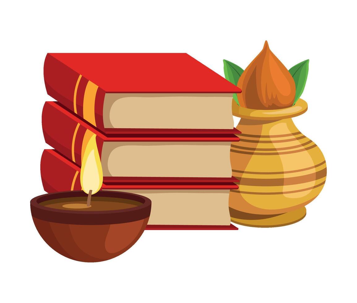 saraswati vasant panchami event illustration isolated vector