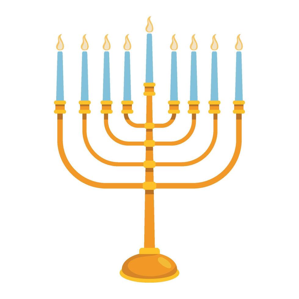 hanukkah menorah lights illustration isolated vector