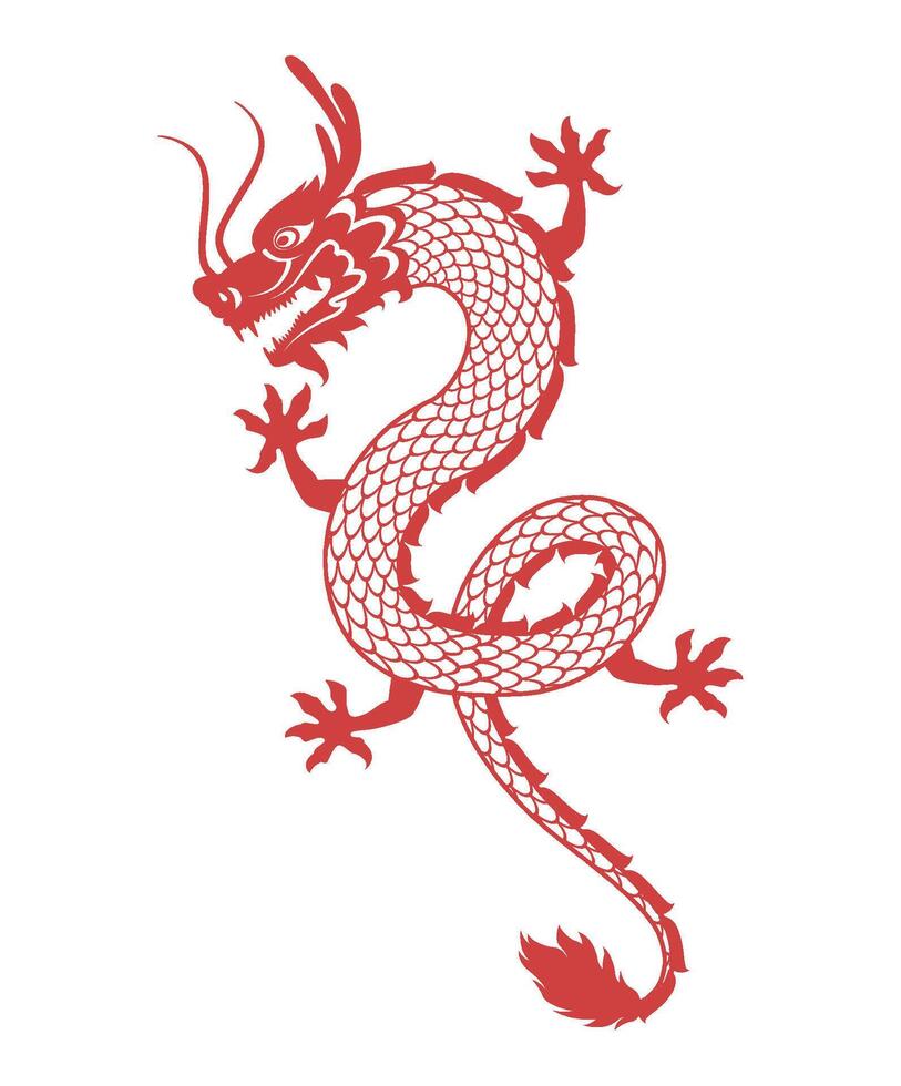 dragon chinese traditional illustration isolated vector