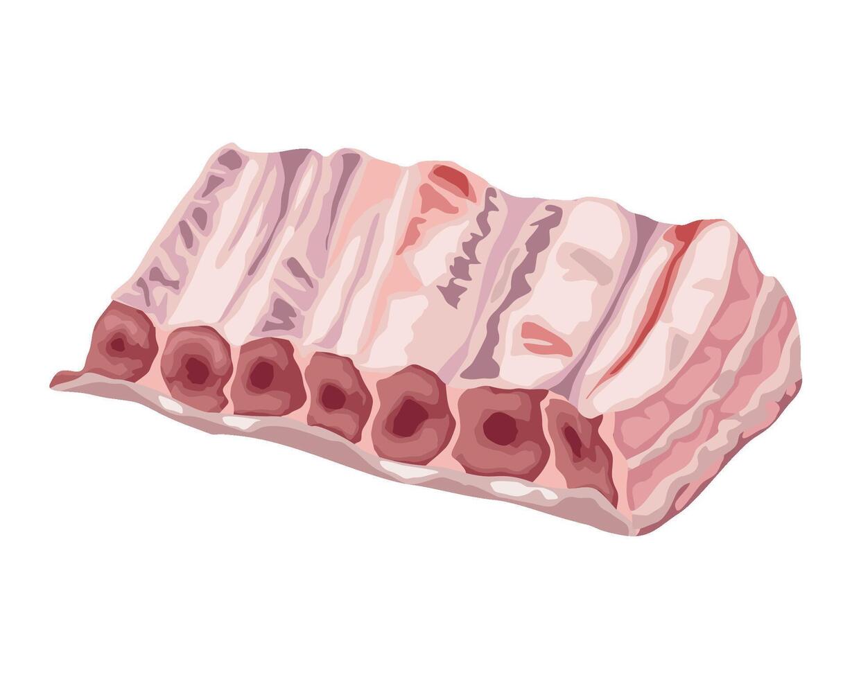 meat product pork ribs icon isolated vector