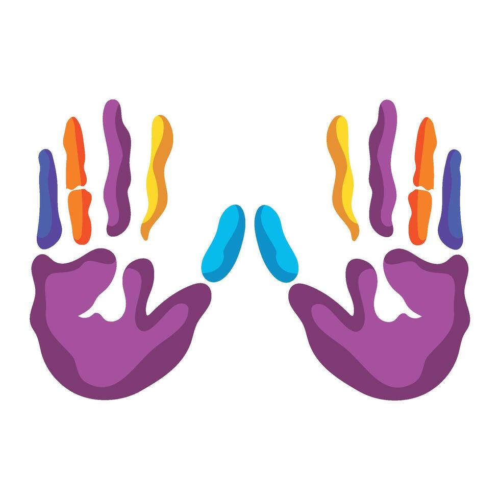 autism campaign painting hands illustration vector