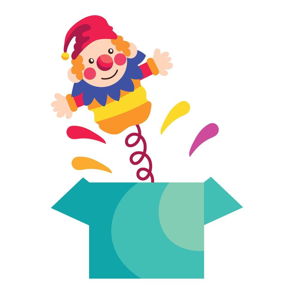 prank box fools day jester illustration vector