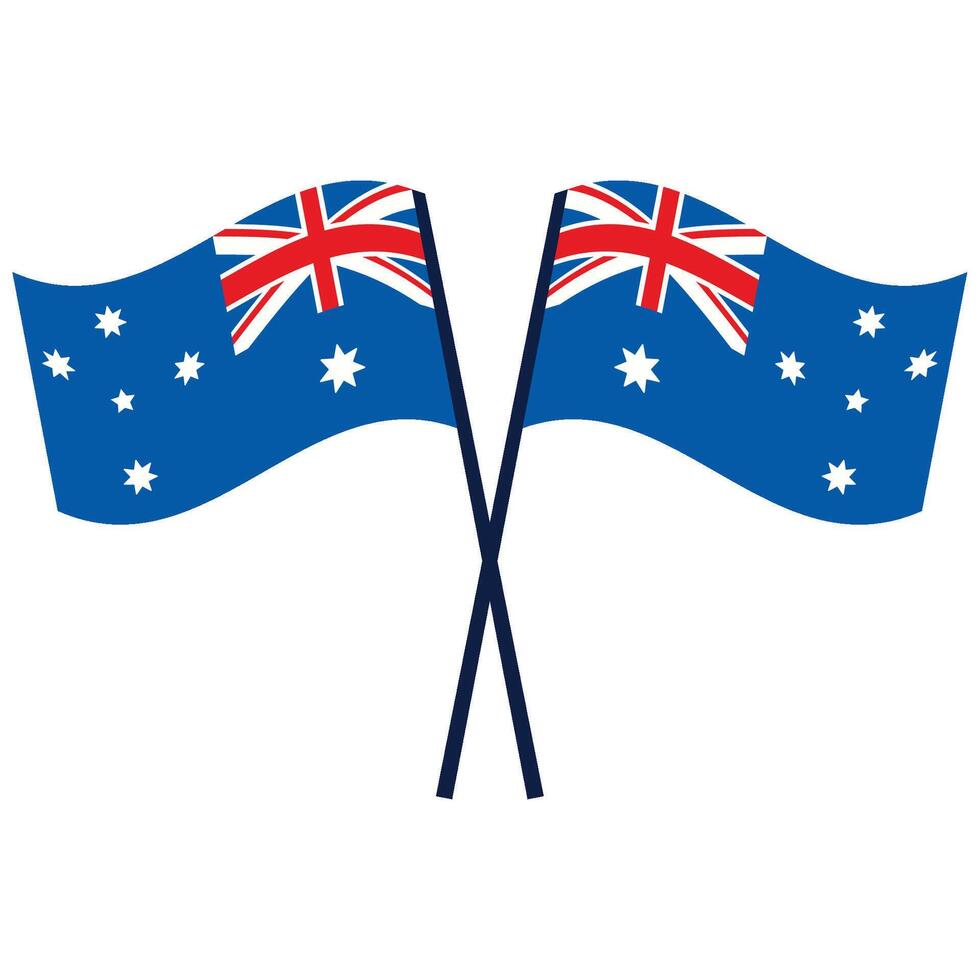 australia day flags illustration isolated vector