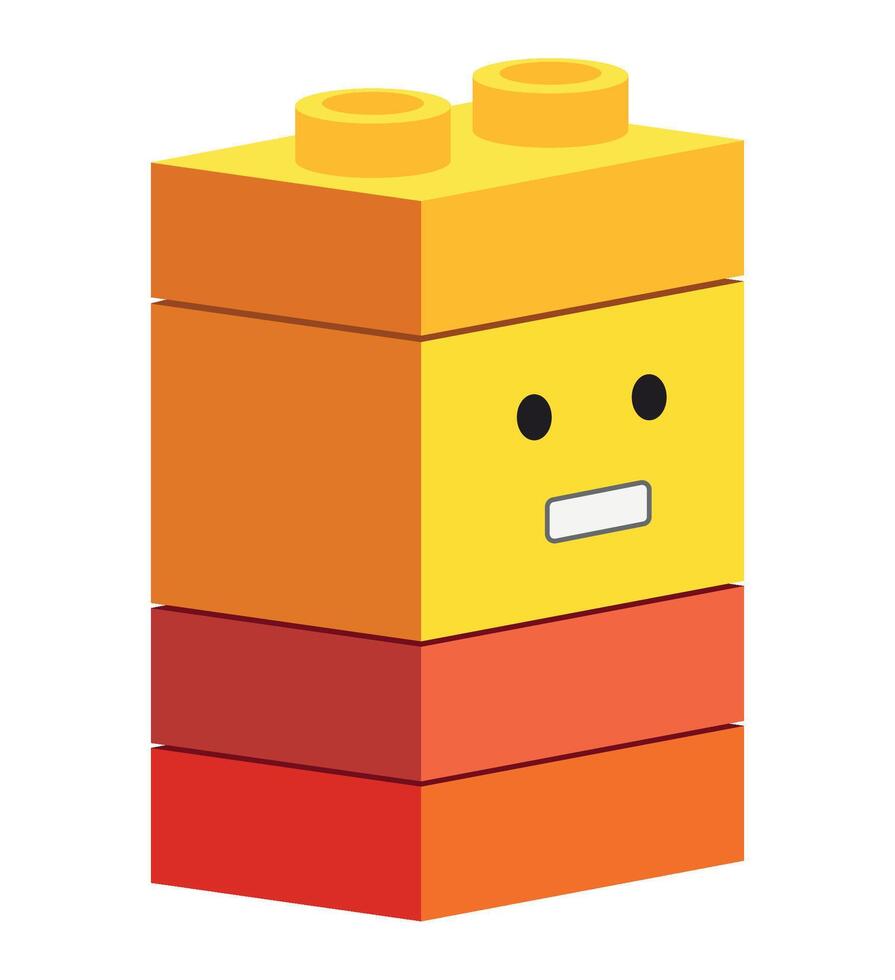 Cute cartoon blocks toys mascot vector