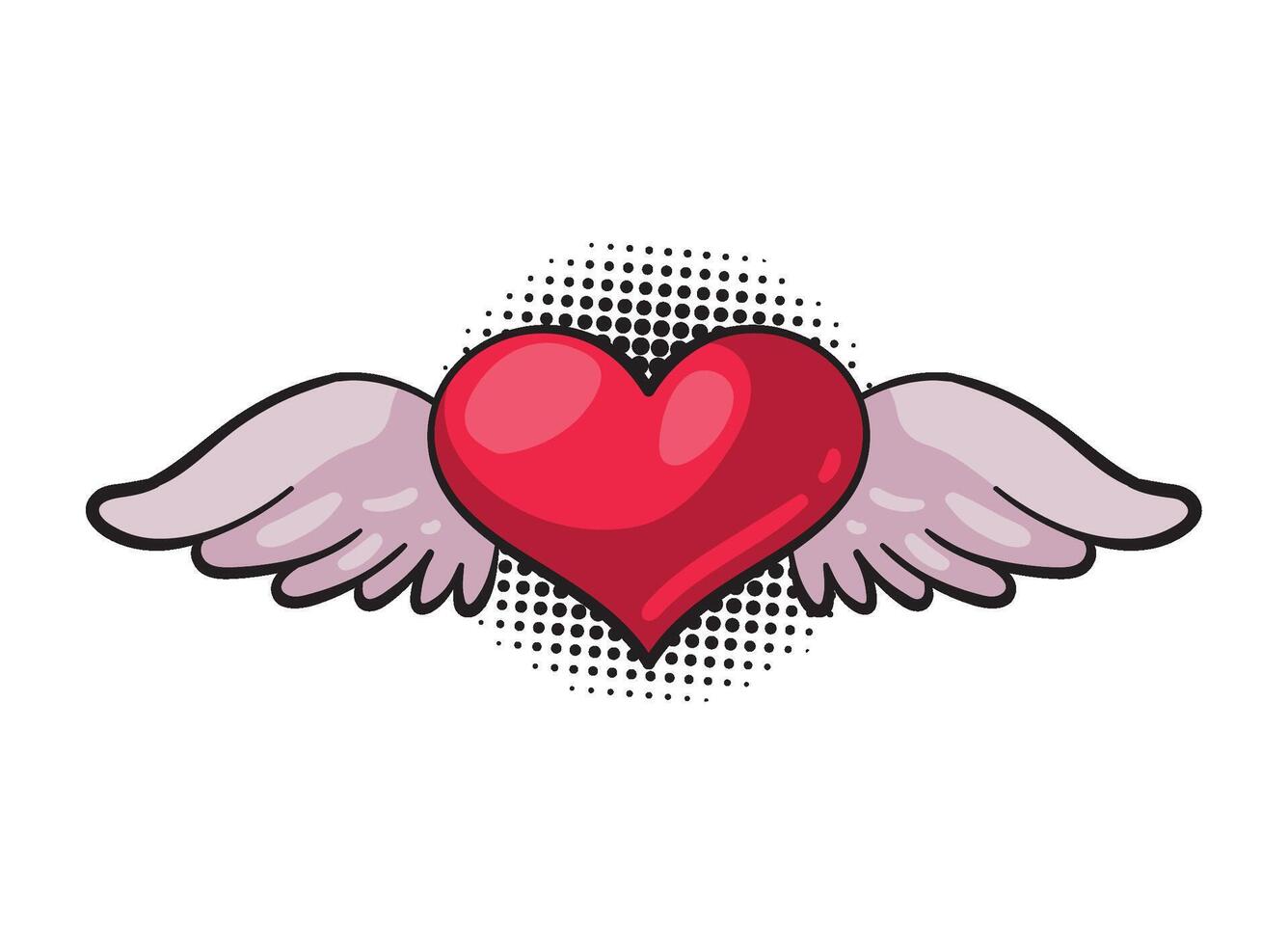 Heart with wings icon illustration vector