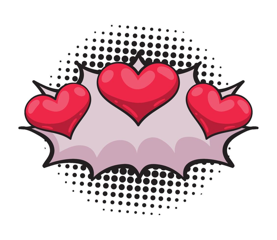 love pop art comic and halftone icon isolated vector