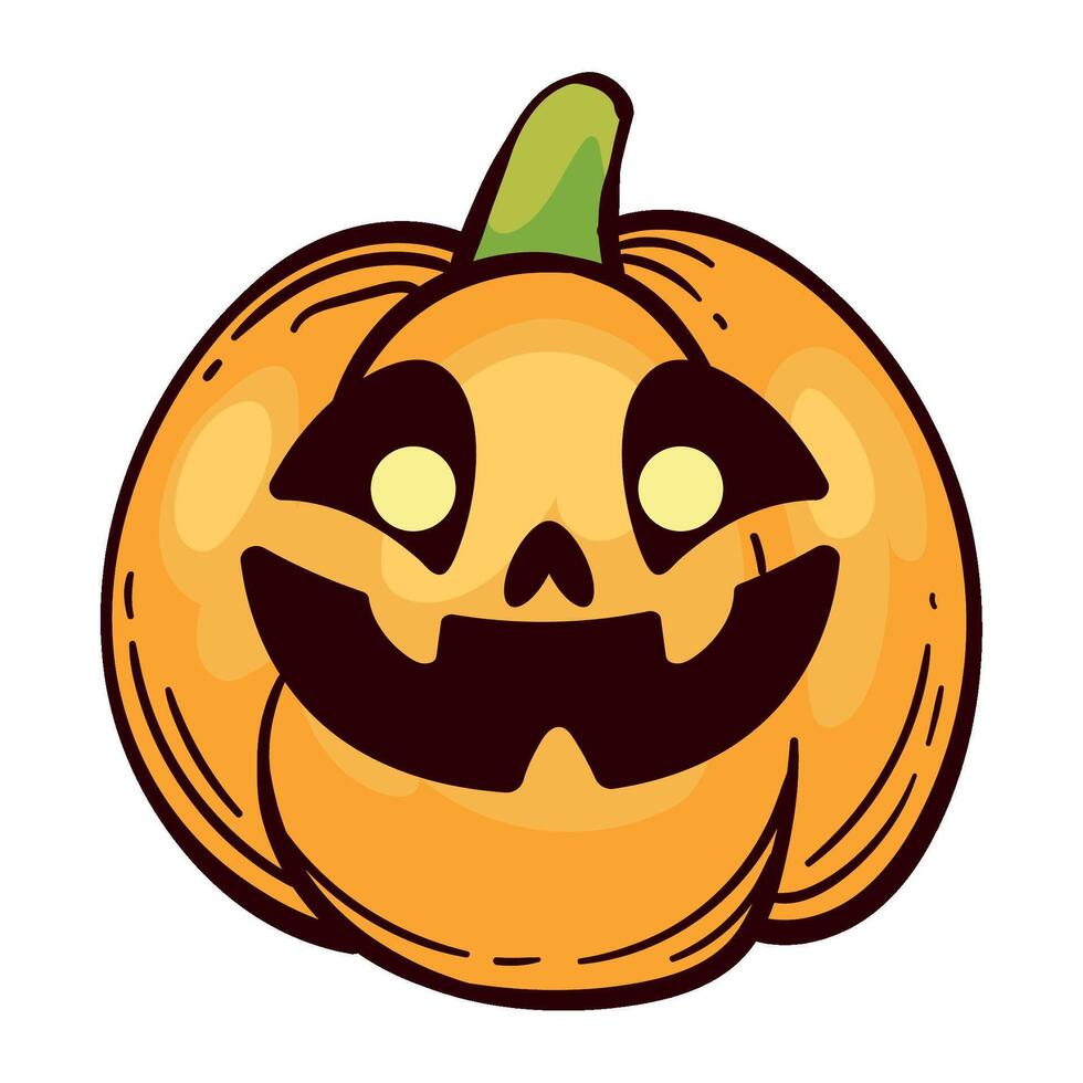 halloween pumpkin character illustration isolated vector