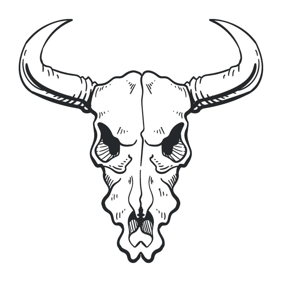 bull skull tribal isolated icon vector