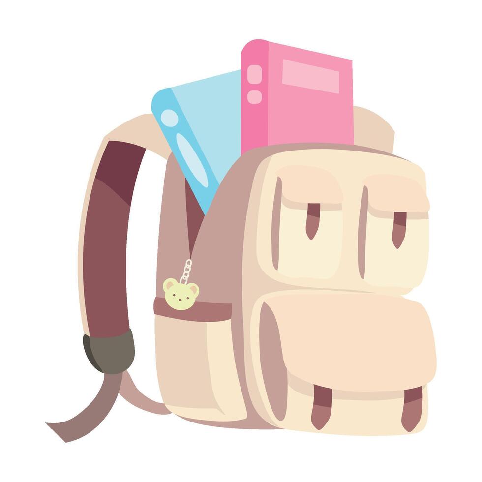 back to school bag and books icon isolated vector