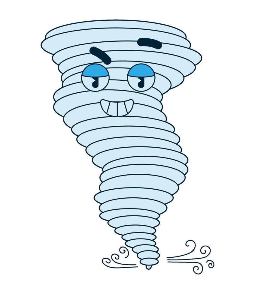 weather cartoon character tornado isolated icon vector