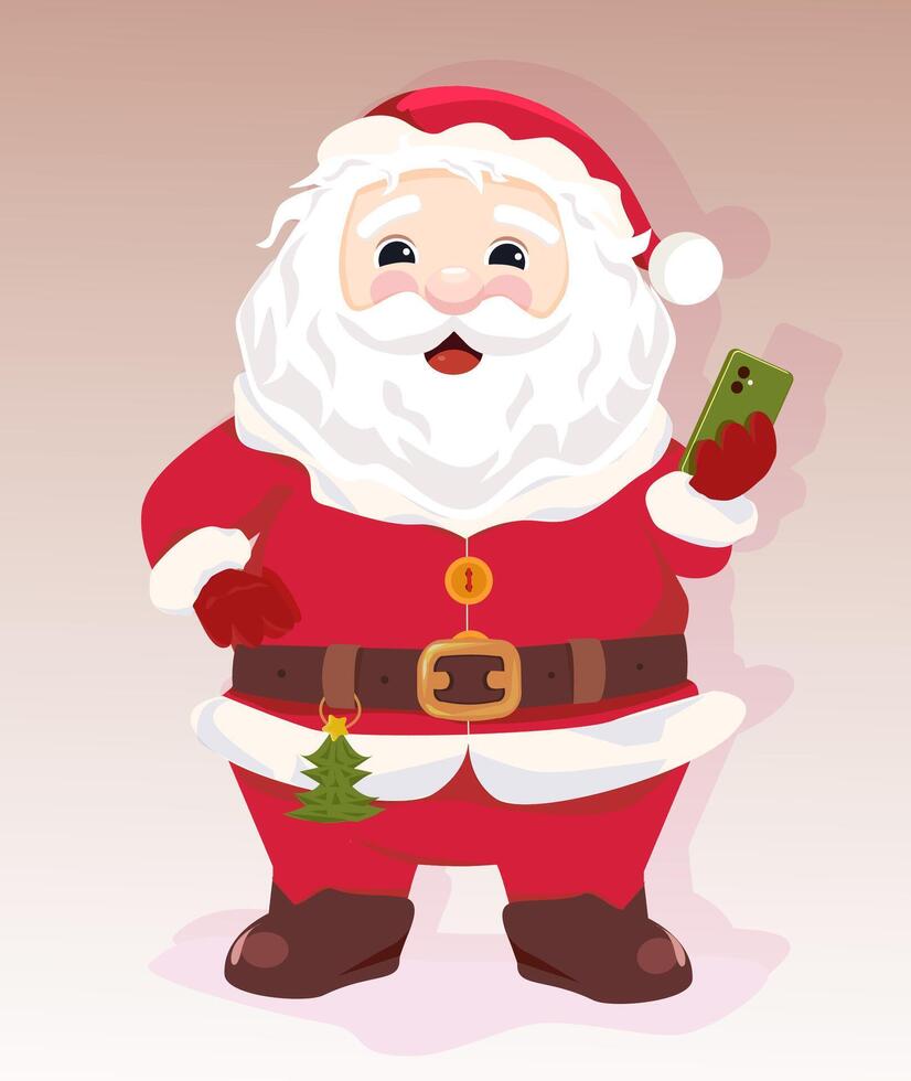 Jolly Santa Claus, Christmas character vector