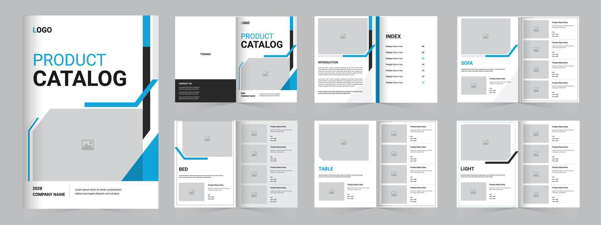 Furniture catalog template, product catalog layout vector