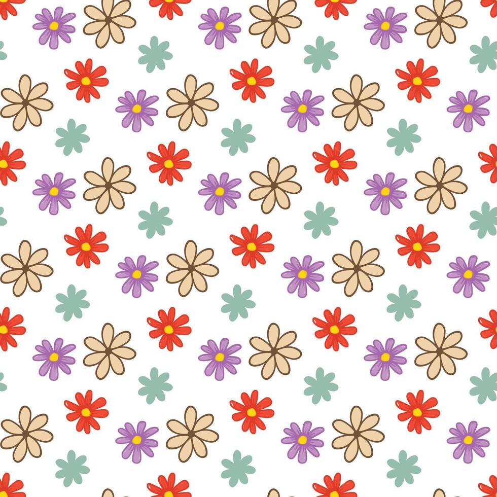 Flower Explosion Seamless Pattern Design vector