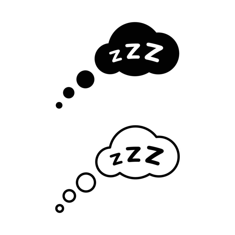Sleep icon. Sleepy zzz black talk bubble icon. Sleep rest sign. vector