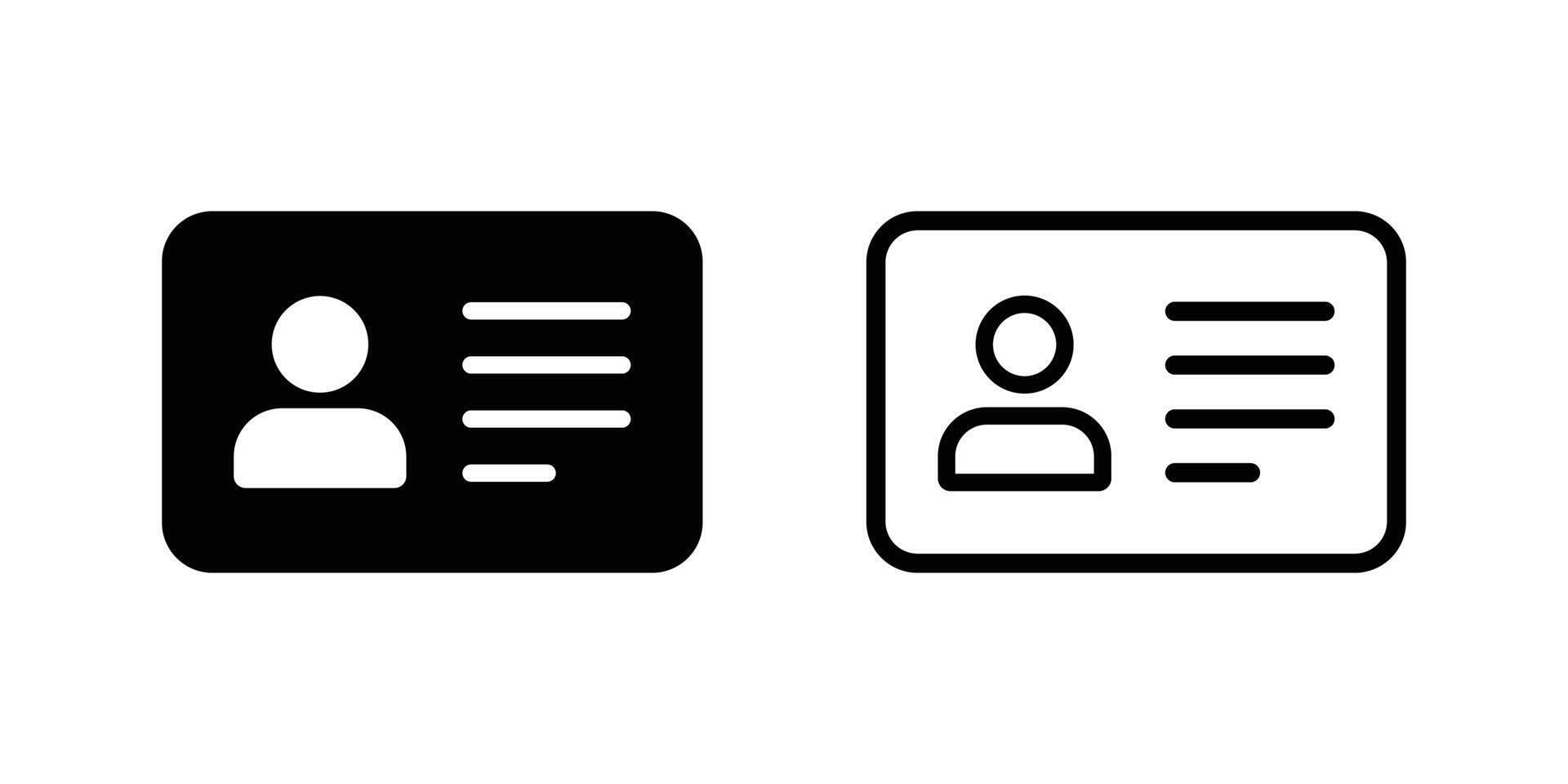 Id card icon. Identification card icon. Driver's license icon. vector
