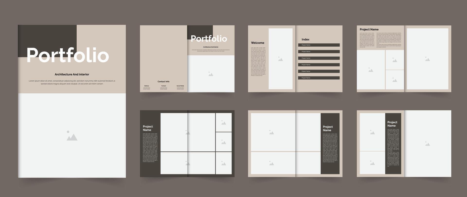 Portfolio architecture or portfolio interior design template vector