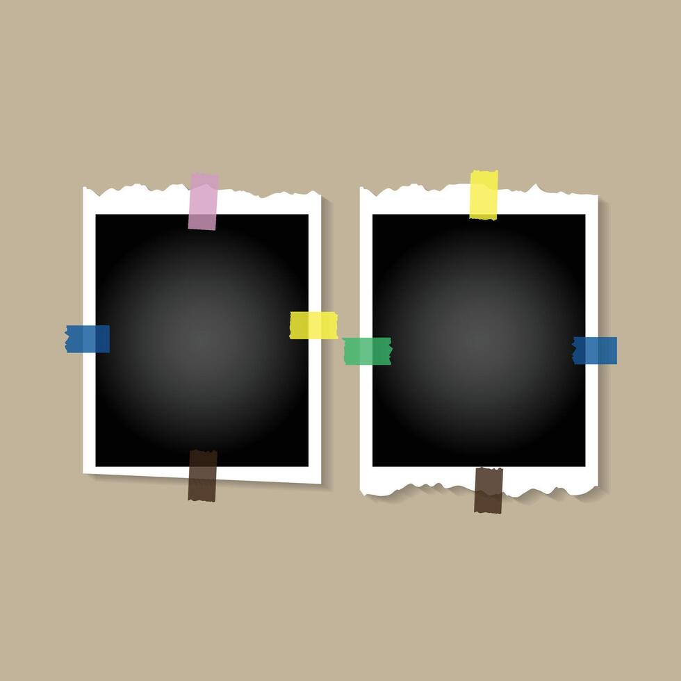 Blank photo frames. Retro Photo Frame Template for your photos vector