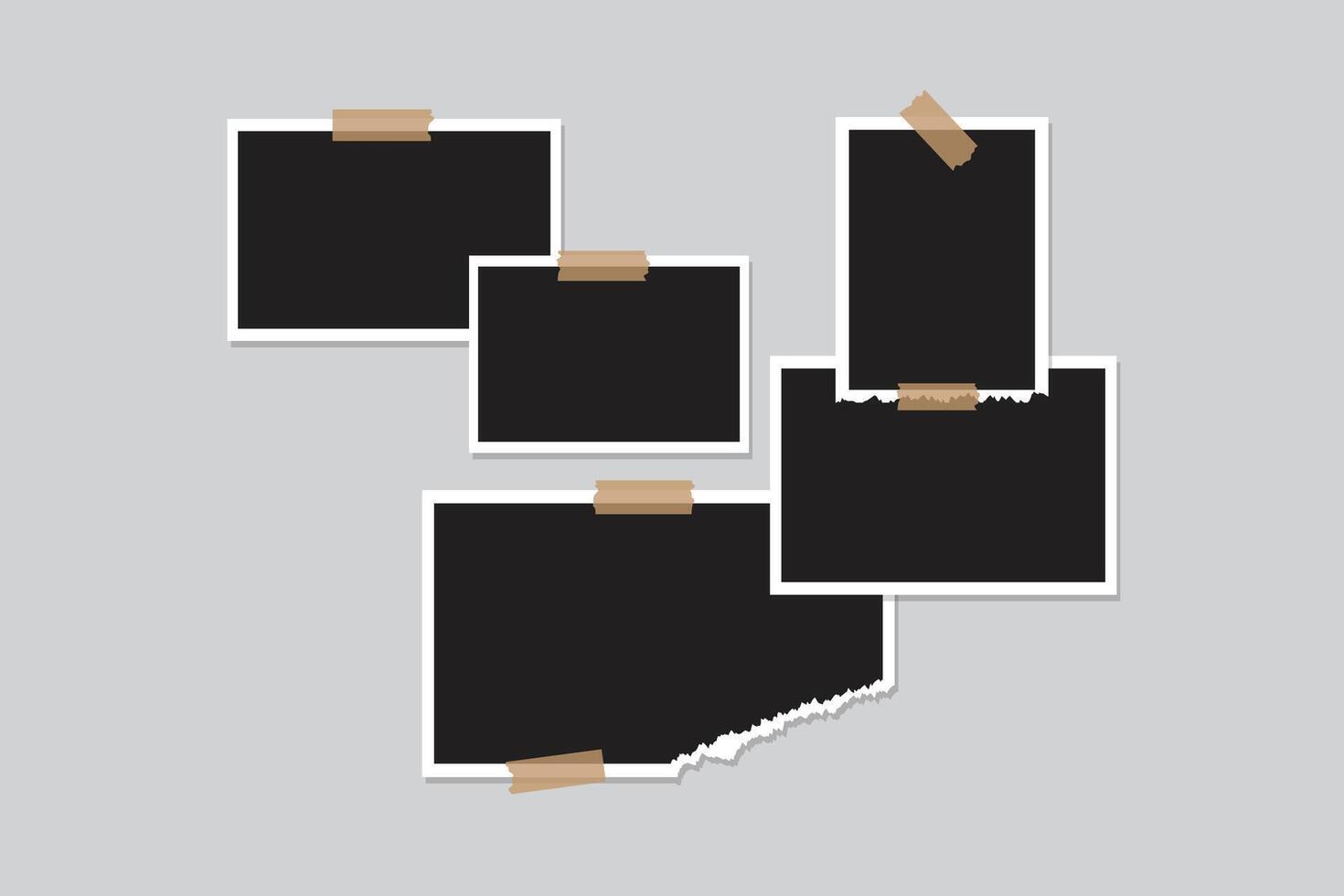 Abstract photo frames collage art template background design vector