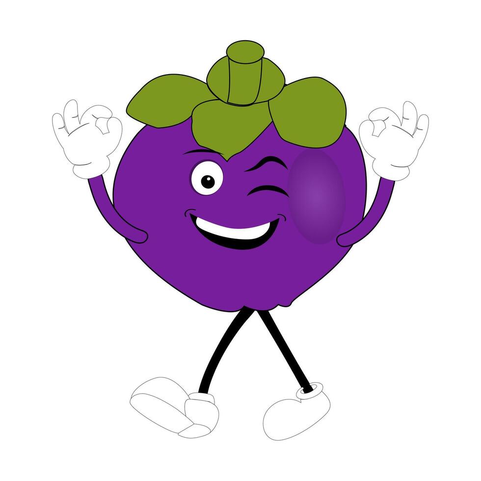 Cartoon Fruit Character with funny Face vector