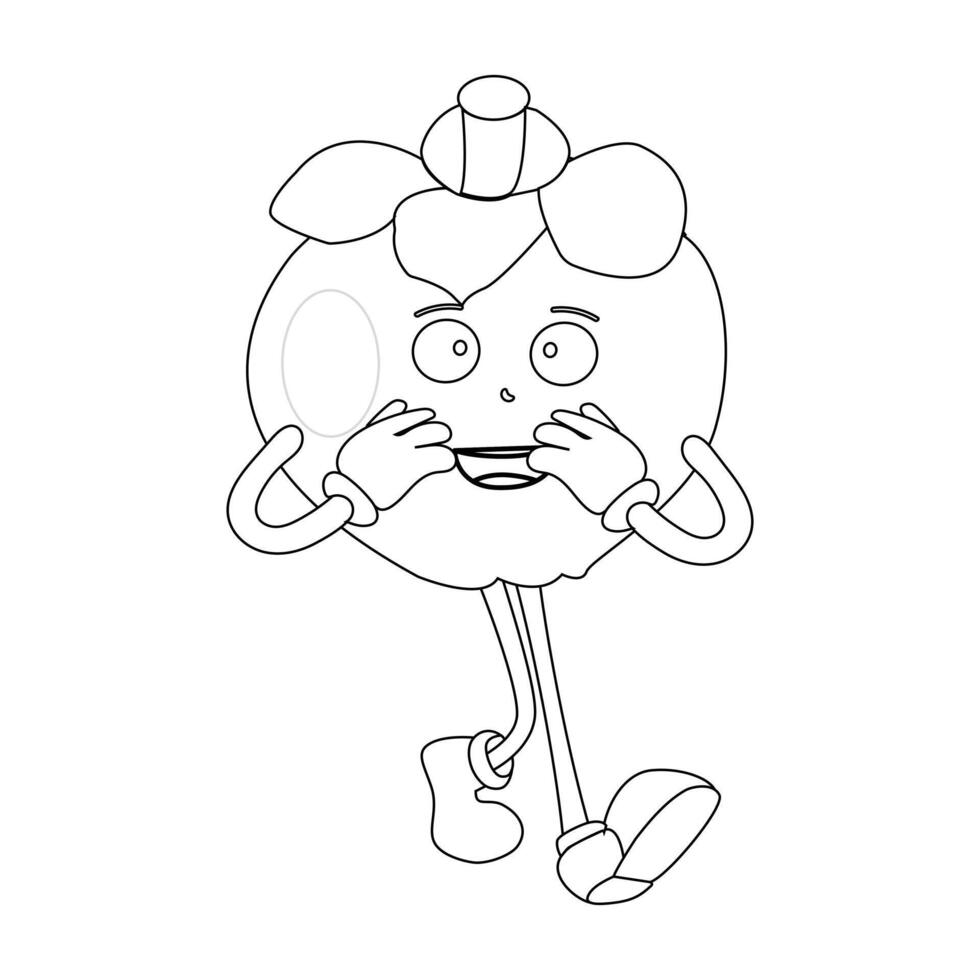 Mangosteen Cartoon with a Friendly Smile vector