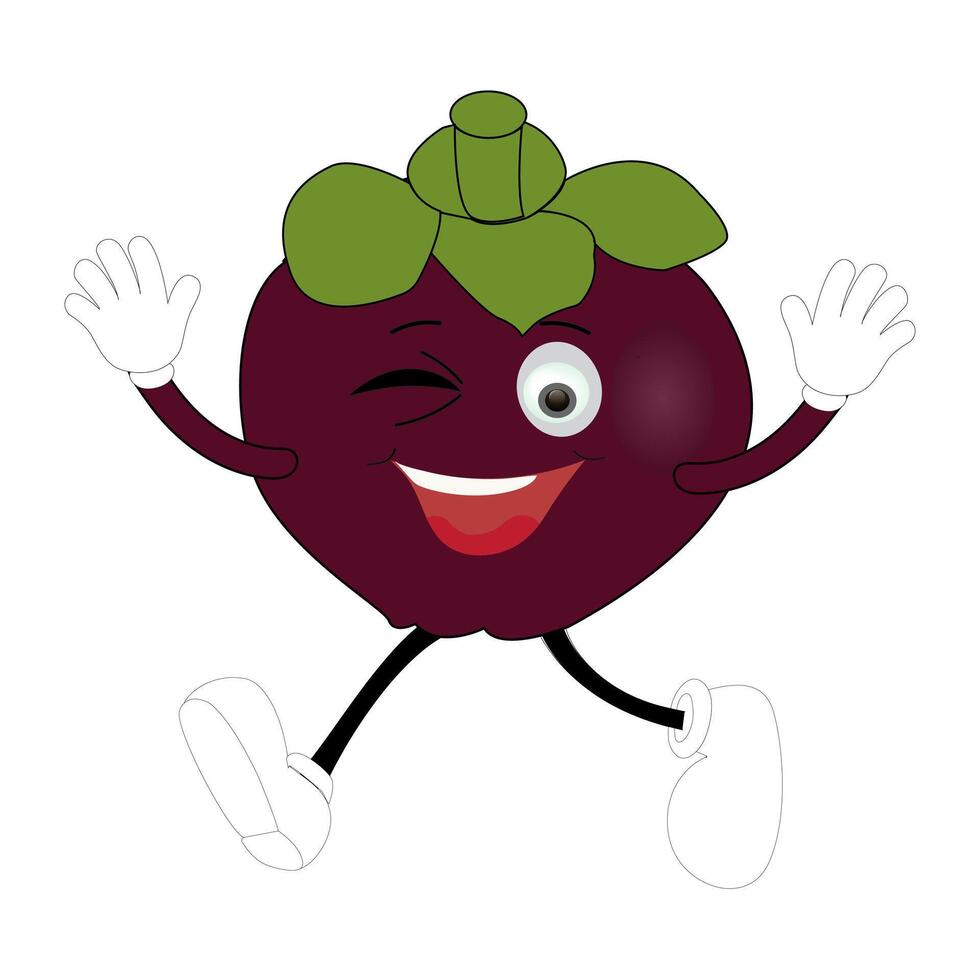 Cute Fruit Mascot with jumping Expression vector