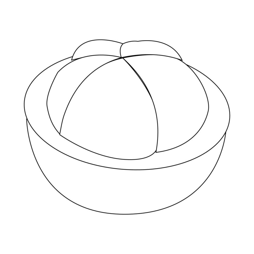Mangosteen outline in illustration form vector