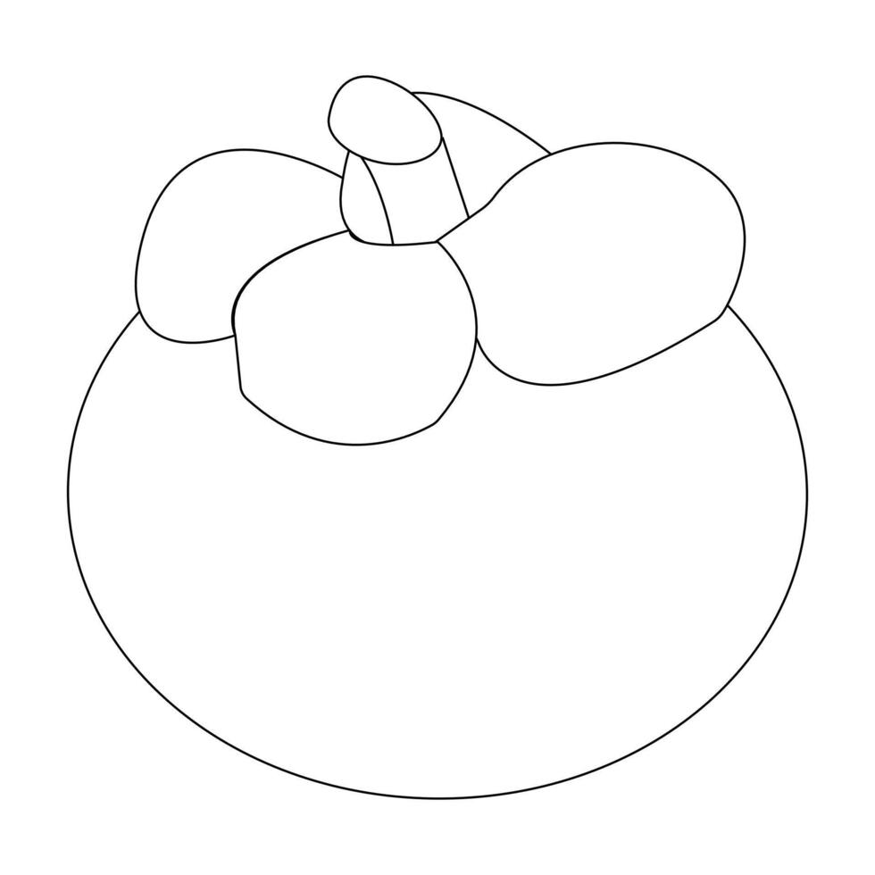 Mangosteen fruit in outline illustration format vector