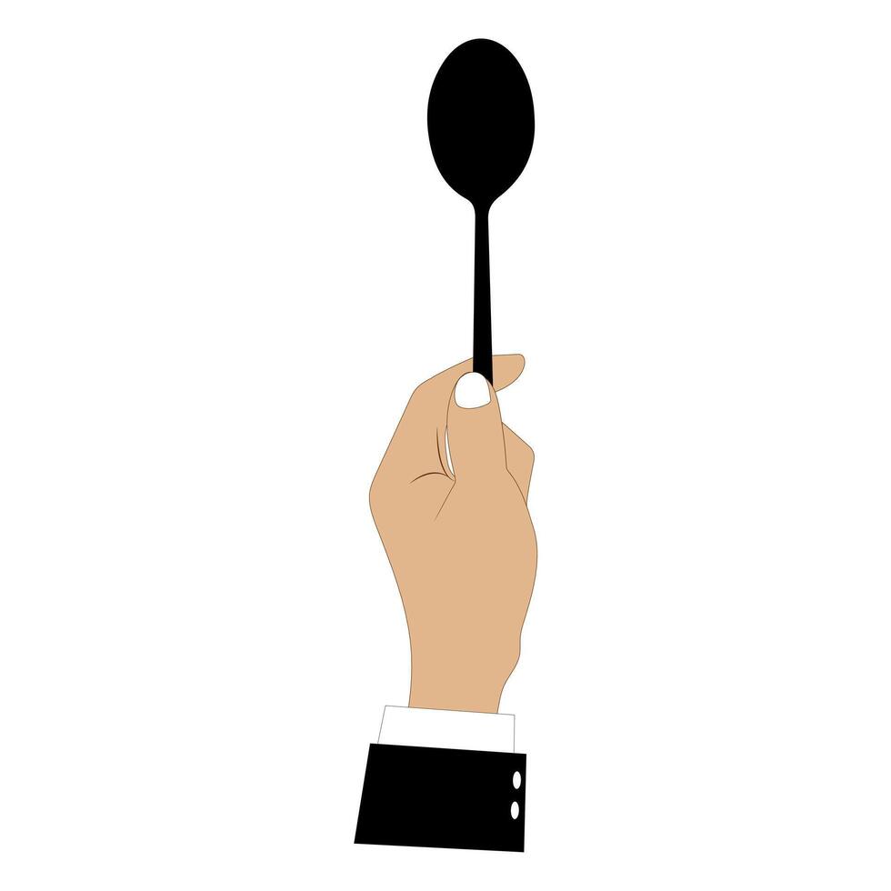 Formal Hand with Spoon, Fork, and Knife vector
