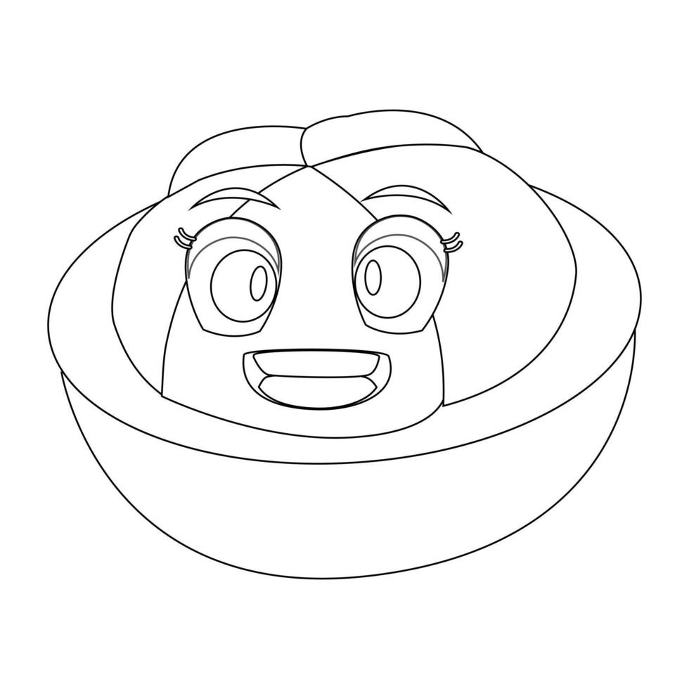 Happy Mangosteen Character with Big Smile vector