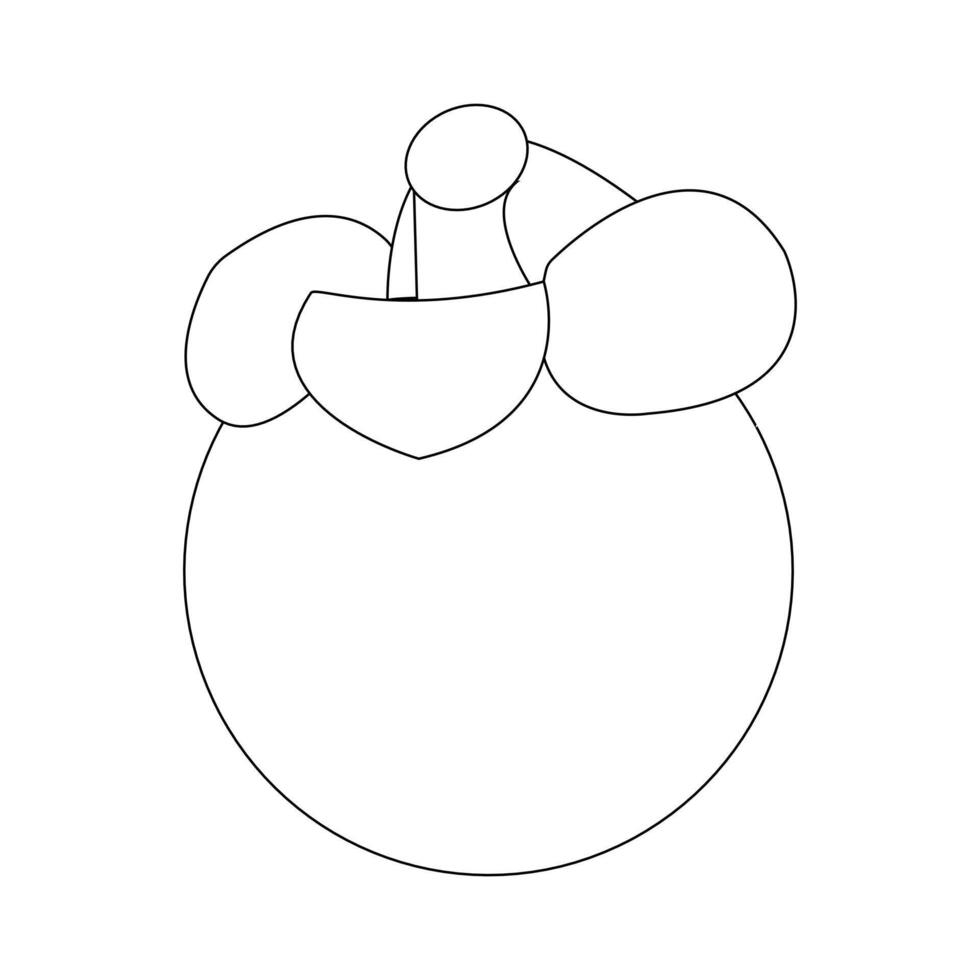 Minimalist mangosteen contour design vector