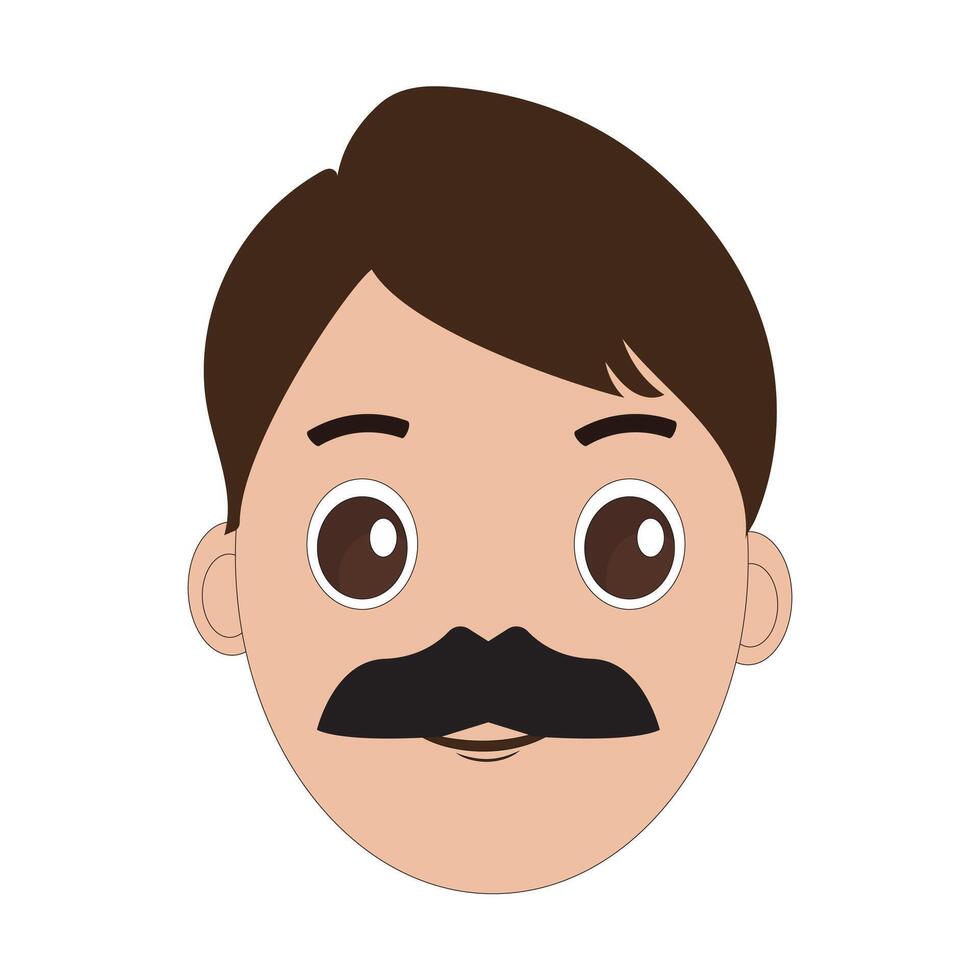Illustration of a Cartoon Man with Mustache vector