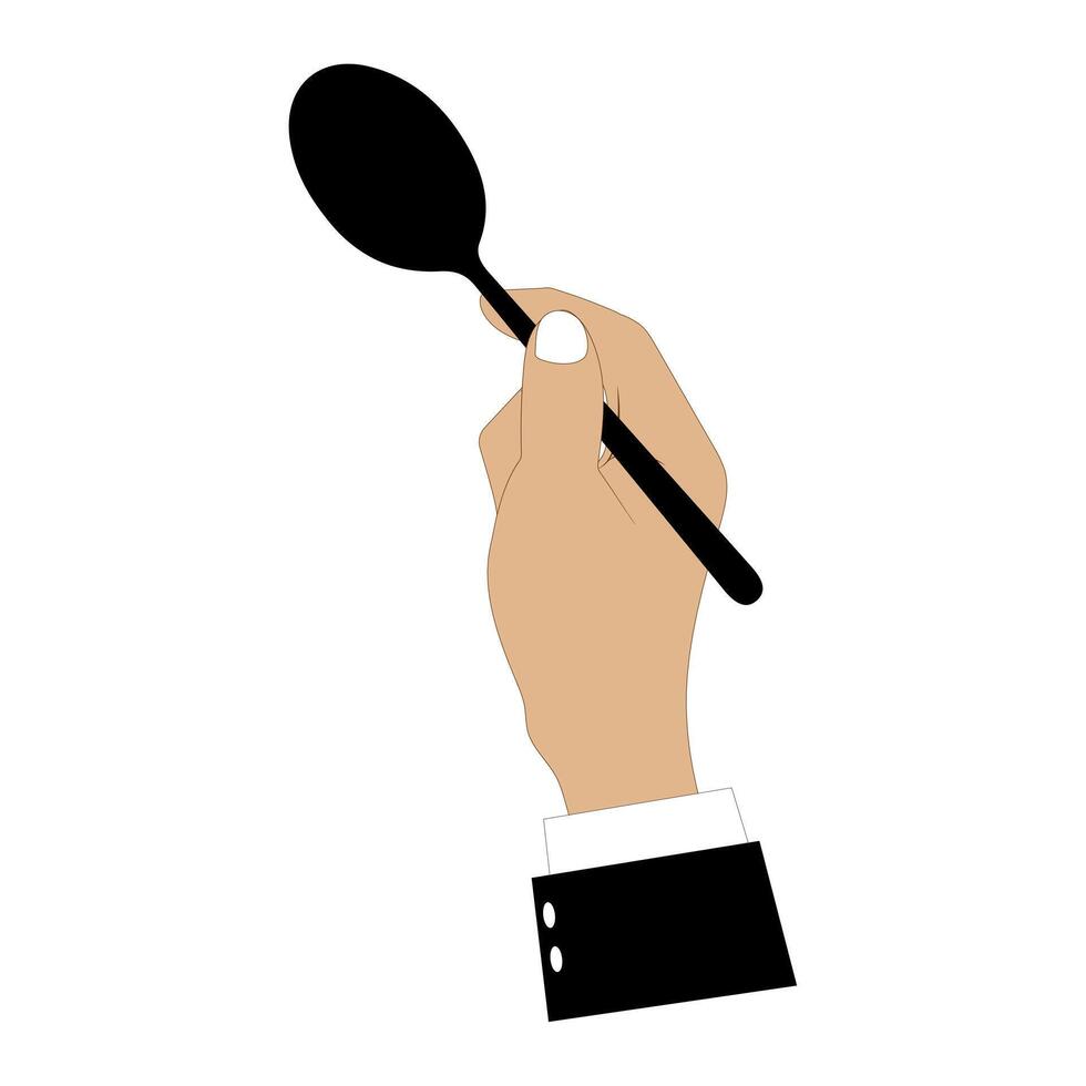 Simple elegant design illustration of Hand and Cutlery Set vector