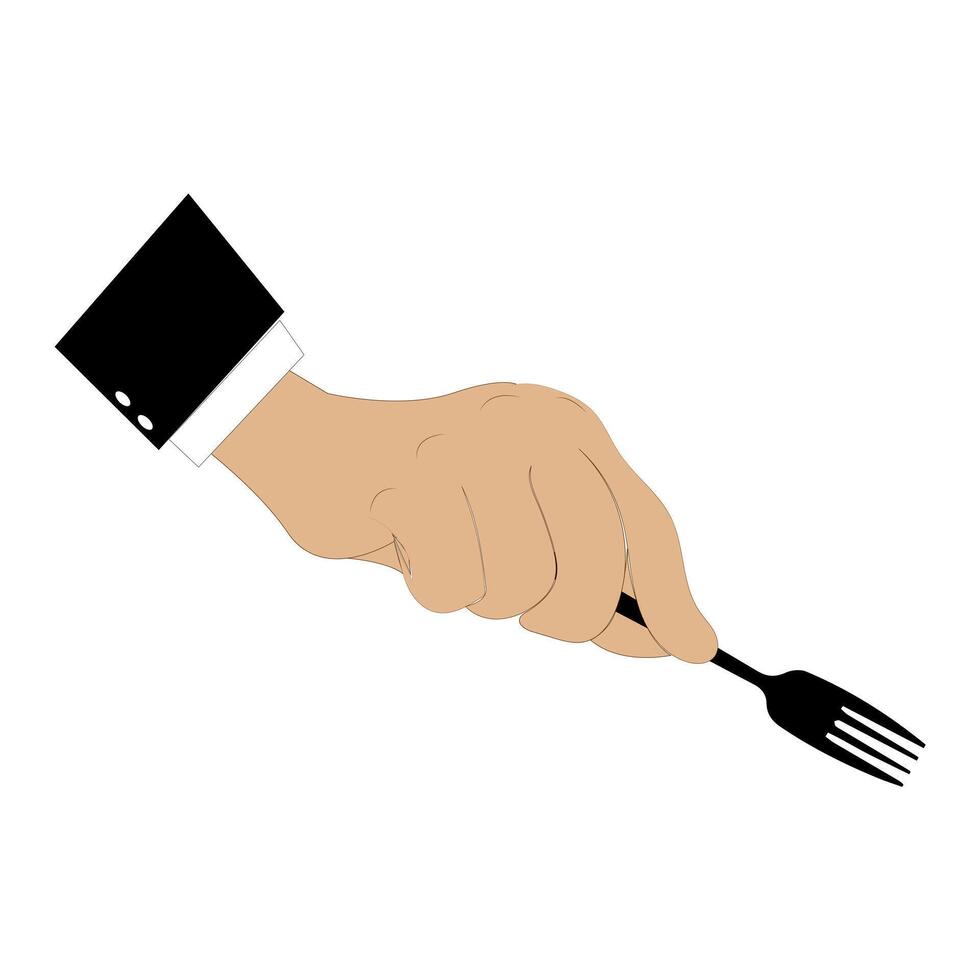 Illustration of Hand Gripping Cutlery vector