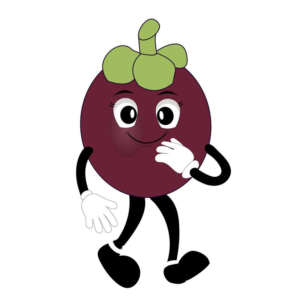 Mangosteen Character in happy Mood vector