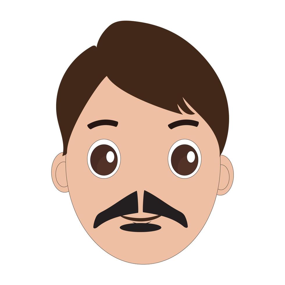 Cartoon Man with Mustache for Graphic Design vector