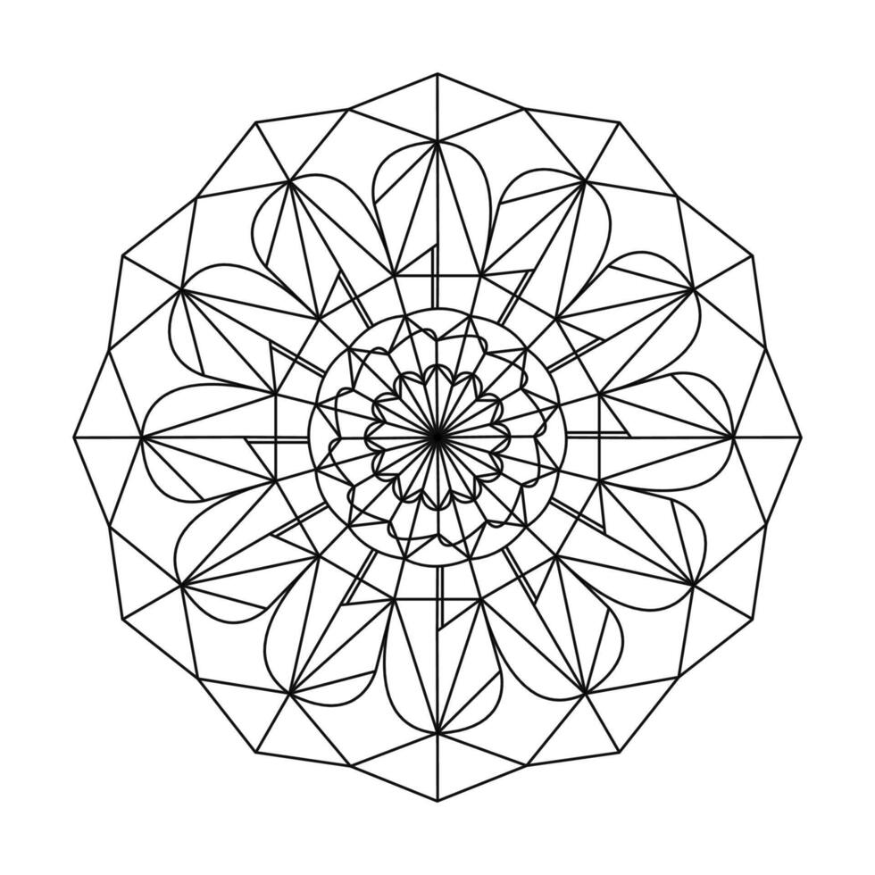 Peaceful Mandala coloring book page vector