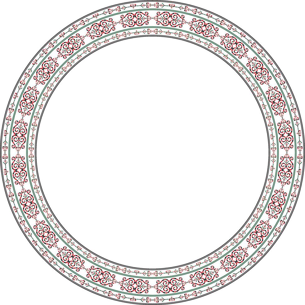 colored round Yakut ornament. Endless circle, border, frame of the northern peoples of the Far East. vector