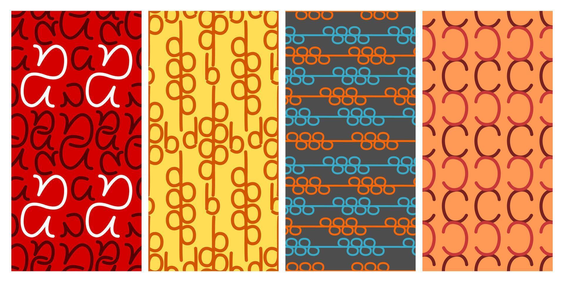 a collection of seamless patterns with an abstract theme that has a strong and attractive impression. suitable for application to fabric, paper, or displayed digitally vector
