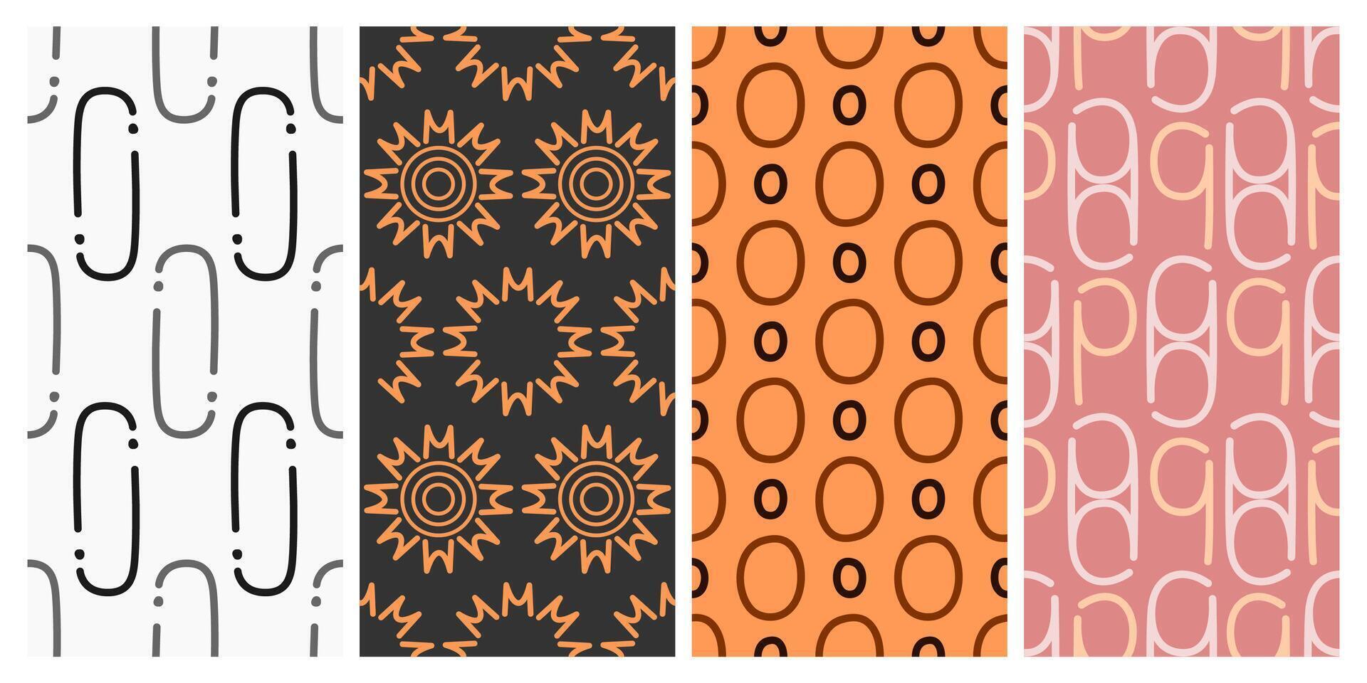 a collection of seamless patterns with modern and attractive themes. suitable for application to fabric, paper, or displayed digitally vector