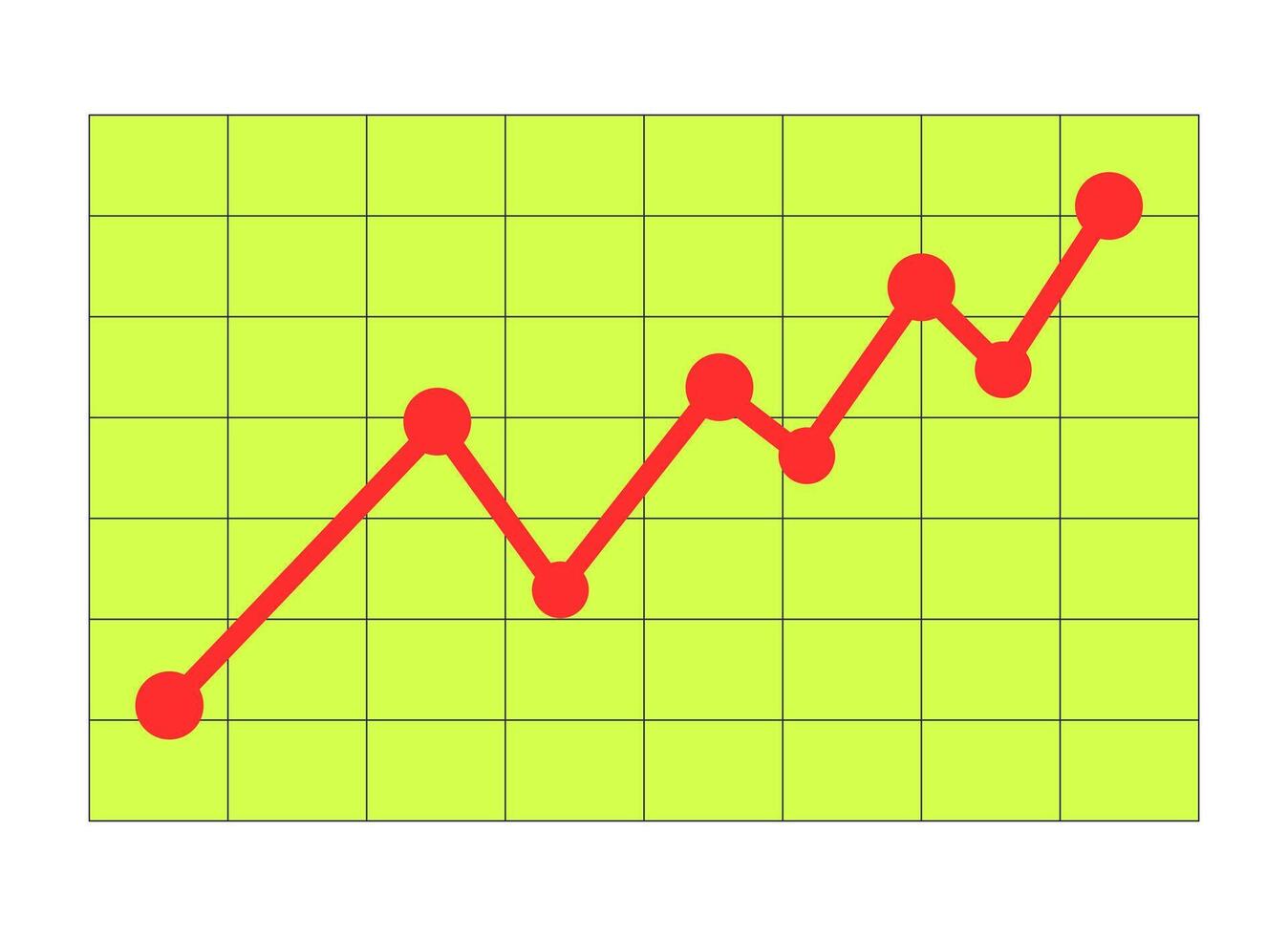 Rising up data points line chart against grid pattern 2D cartoon object. Increase profits sales. Economy statistics isolated element flat clipart on white background. Spot illustration vector