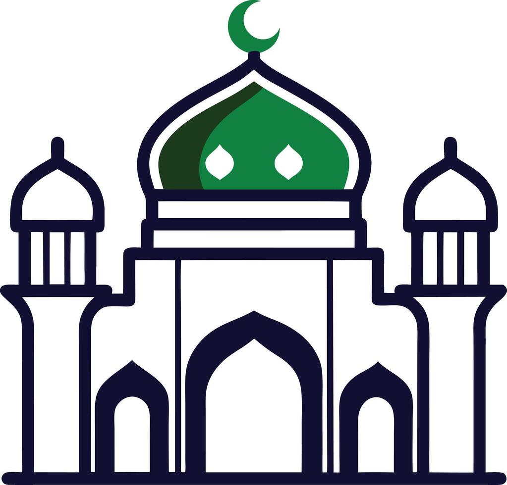 mosque smooth out line illustration vector