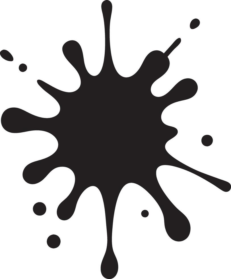 paint splatter line art silhouette vector