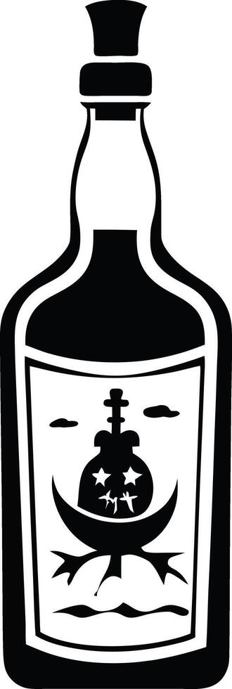 bottle of rum illustration vector